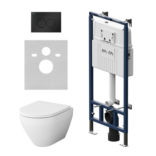 Комплект унитаз с инсталляцией с клавишей смыва Am.Pm Spirit V2.0 IS100138.701700