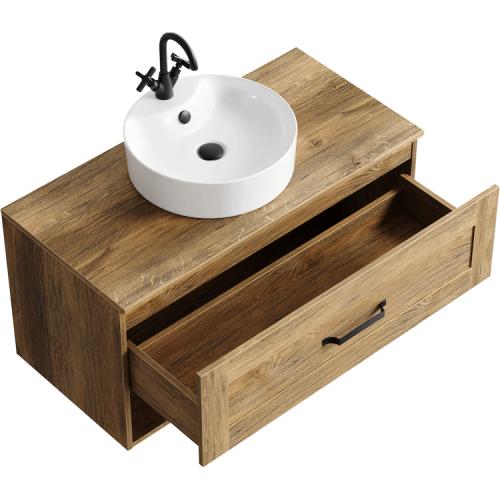 Тумба под раковину Aqwella Y CRF0110DB 100х48х50 подвесная цвет коричневый - фото 2