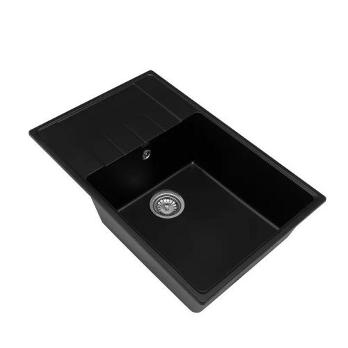 Кухонная мойка Grandex Aqua 600215 76х50 цвет черный металлик поверхность матовая - фото 2