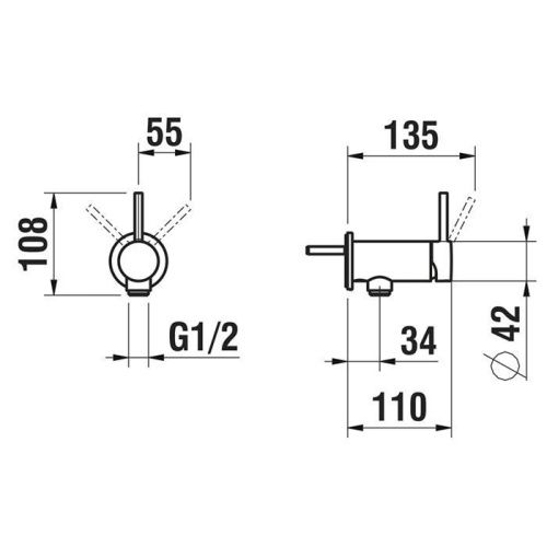 Смеситель для душа Laufen Goccia HF505455100040 встраиваемый в стену хром - фото 2
