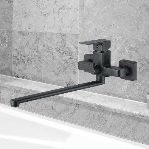 Смеситель для ванны WesnaArt Narcis NAR06-320BL-25221 настенный черный - фото 3