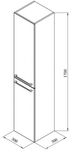 Шкаф-пенал De Aqua Токката 00185443 30х30х170 подвесной цвет бежевый - фото 2