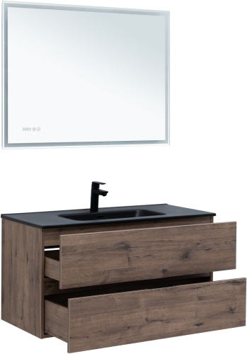 Тумба под раковину Aquanet Алвита New 00334188 100х45х51 подвесная цвет коричневый - фото 4