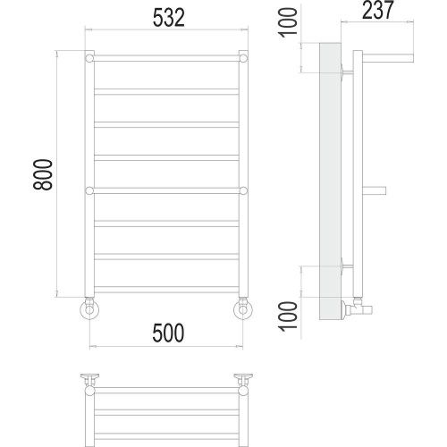 Полотенцесушитель Terminus 4670078529978 53х80 водяной хром - фото 3