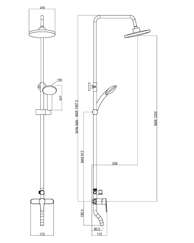 Душевая стойка OneLife P01-911cr настенная цвет хром - фото 5