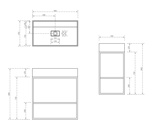 Консоль с раковиной Abber AS2630 80х45х90 напольная цвет черный - фото 4