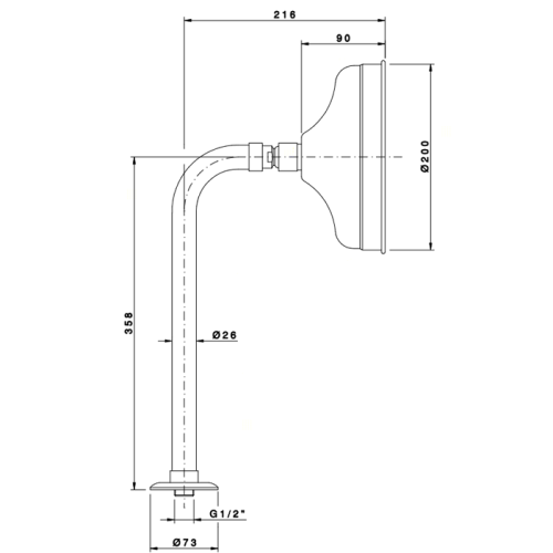 Верхний душ Nicolazzi Doccia 5702BZ20 бронза - фото 2