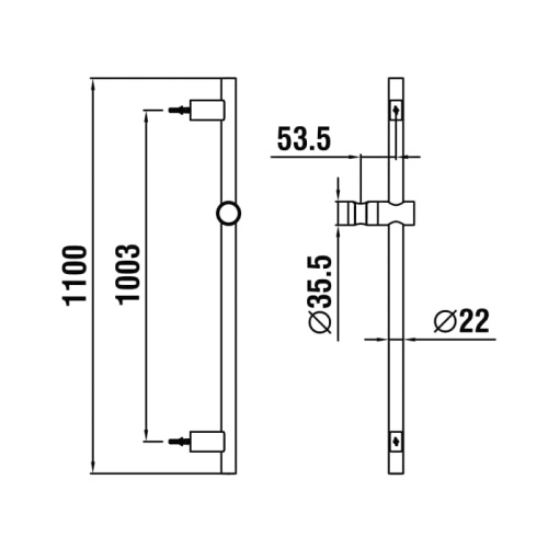 Штанга для душа Laufen Twingliss HF904791100000 хром - фото 2
