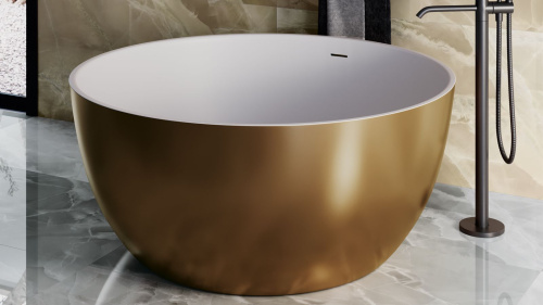 Ванна из искусственного камня Zenon Biwa 4000.000.000.000.31739 120х120 отдельностоящая круглая - фото 5