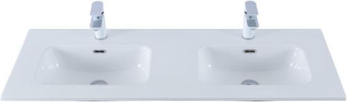 Раковина керамическая Aquanet Flat 00254367 120х50 полувстраиваемая цвет белый 2 отверстия под смеситель