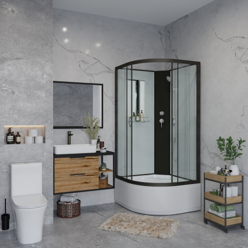 Душевая кабина Niagara Classic 67071414BK 80х80 четверть круга без крыши ориентация универсальная - фото 3