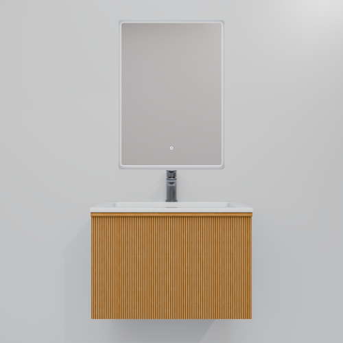 Тумба с раковиной+зеркало Art Decco Andy (Энди) AAN06W11S1MF 60x45x40 подвесная цвет белый дуб - фото 3