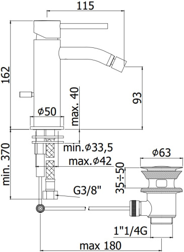 Смеситель Paffoni Light LIG135CR на биде хром - фото 2