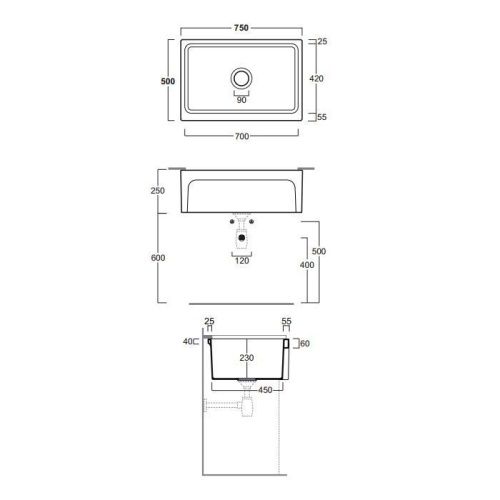 Кухонная мойка Simas Top e lavabi d'Arredo Q500bi 75х50 цвет белый - фото 2