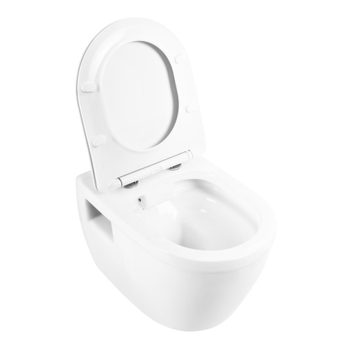 Унитаз подвесной BelBagno LOTO BB070CHR/SC белый с сиденьем микролифт безободковый каскадный смыв - фото 3