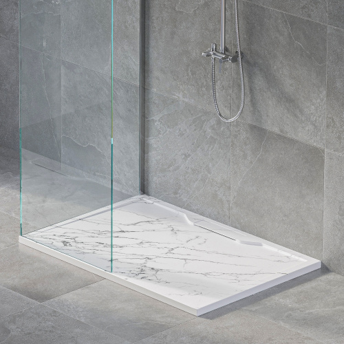 Душевой поддон RGW STE 52342912-15 120х90 искусственный камень белый мрамор без ножек - фото 3