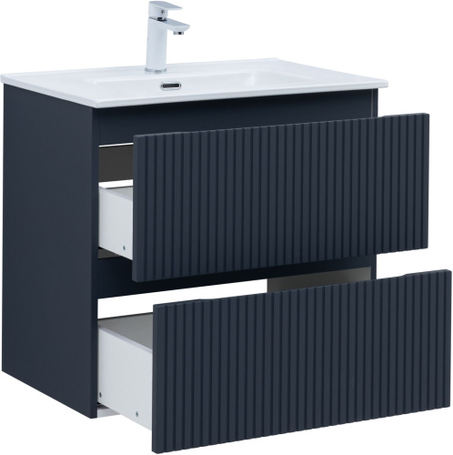 Тумба под раковину Aquanet Джейн (Flat) 00335428 70х46х64 подвесная цвет синий - фото 4