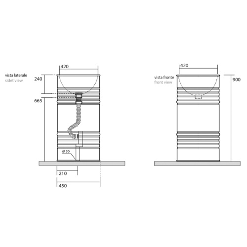 Раковина из сантехнического фарфора Kerasan Artwork 4742K01 45х45 напольная цвет белый без отверстий под смеситель - фото 2