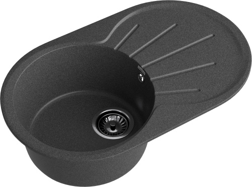 Кухонная мойка Granfest Rondo R-750L графит 75х46 цвет графит поверхность матовая - фото 2