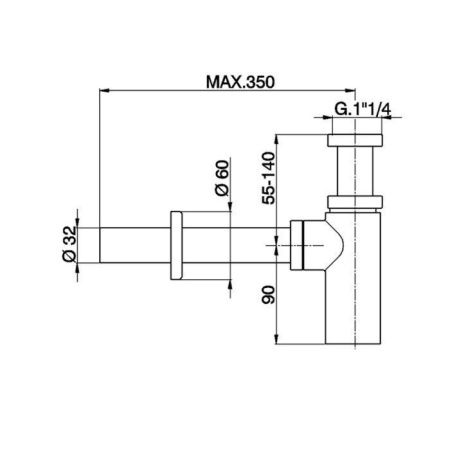 Сифон для раковины Cisal Complementi ZA0040424Q белый