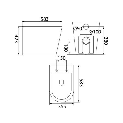 Унитаз приставной IDDIS Calipso Rimless CALRDSEi26 белый с сиденьем микролифт безободковый каскадный смыв - фото 2