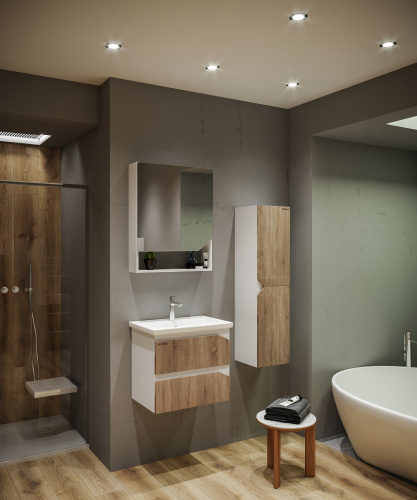 Зеркало-шкаф Grossman Инлайн 206002 60х18х85 подвесной цвет белый - фото 3