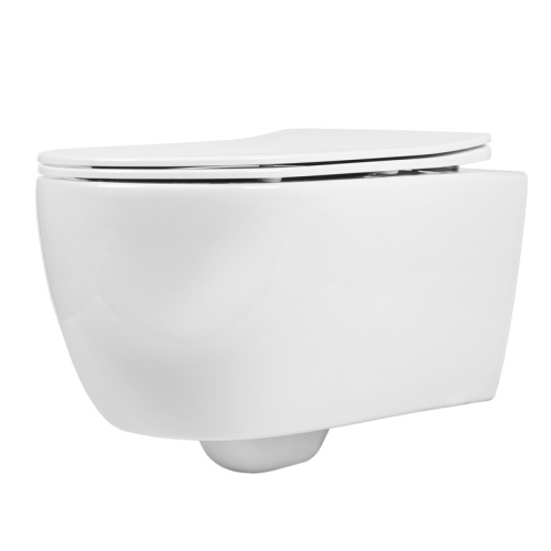 Унитаз подвесной Bond Oval F10-10 белый с сиденьем микролифт безободковый душевой смыв - фото 5