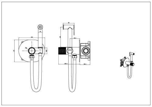 Гигиенический душ со смесителем Boheme Tech 157-CB медь брашированная - фото 2
