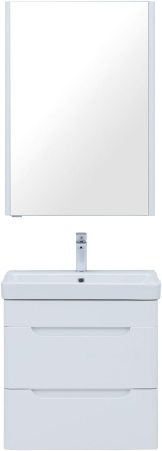 Комплект мебели: тумба с раковиной 60x46x62 + зеркало-шкаф Aquanet София 00274197 подвесной цвет белый - фото 5