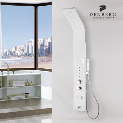 Душевая панель с термостатом (белая матовая) DENBERG DENBERG LT-203 прямоугольная настенная - фото 4