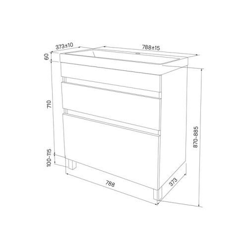 Тумба с раковиной IDDIS Zodiac ZOD8CBFi95K 79х37х87 напольная цвет белый - фото 4