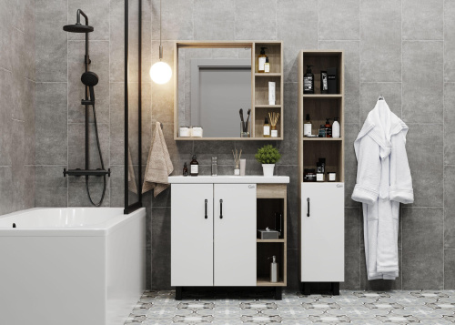 Зеркало-шкаф Onika Тимбер 207045 70х14х70 подвесной цвет белый - фото 2