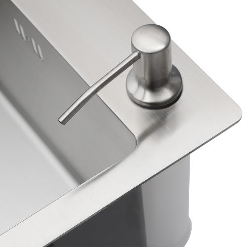 Кухонная мойка Melana ProfLine MLN-R6050H+дозатор 60х50 цвет сатин поверхность матовая - фото 4