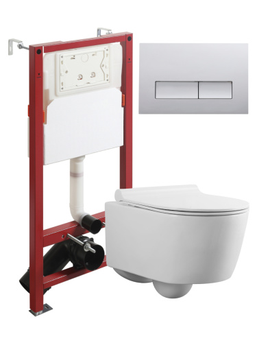 Комплект унитаз с инсталляцией и клавишей смыва Agger ATI05100+APB200 - фото 2