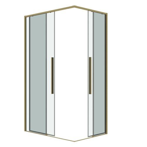Душевой уголок Grossman Galaxy 300.K33.01.1280.32.00 120х80 стекло прозрачное профиль золото матовое без поддона - фото 2