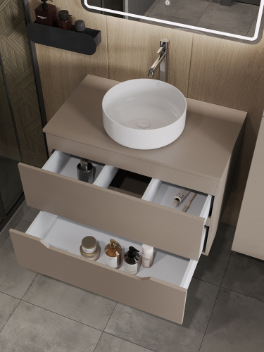 Тумба с раковиной Orange Line Li-80TuLMDF+B09-360W 81х46х66 цвет бежевый - фото 4