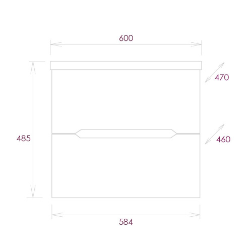 Тумба под раковину Onika Айленд 106114 58х46х46 подвесная - фото 3
