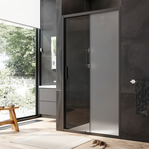 Душевая дверь Am.Pm Gem W90G-110-1-195BM 110х195 стекло прозрачное профиль черный