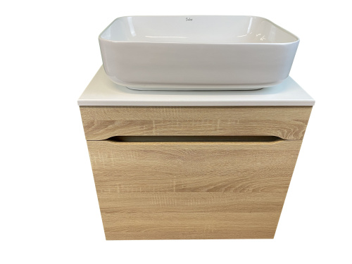 Тумба с раковиной Sintesi STL.W7015_SIN-LVB-APP-409 60х55х50 подвесная цвет бежевый - фото 4