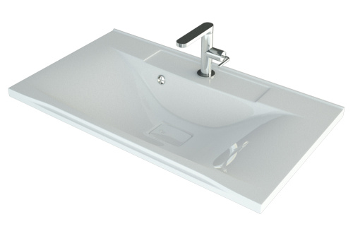 Раковина из литьевого мрамора Uperwood Elen 291120423 79х45 полувстраиваемая цвет белый - фото 2