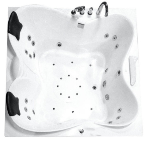 Ванна акриловая гидромассажная Gemy G9089 O L 187х187 пристенная квадратная с каркасом - фото 3