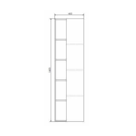 Шкаф-пенал Comforty Прага 00004136272CF 50х160 подвесной цвет серый