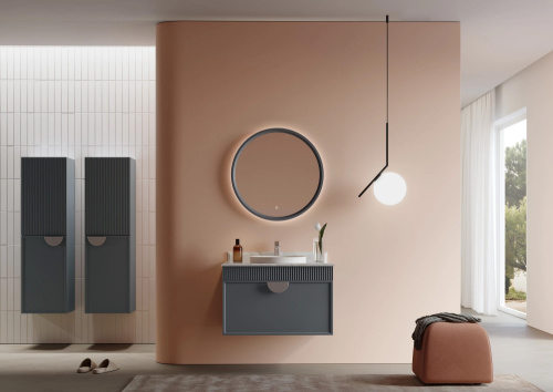 Шкаф-пенал Orka Molino 3006329 40х32х138 подвесной цвет антрацит матовый - фото 2