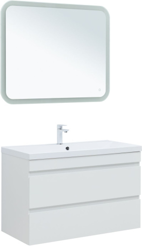 Тумба под раковину Aquanet Нота NEW 00335420 99х47х61 подвесная цвет белый - фото 5