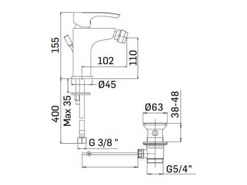 Смеситель Mamoli Smile 535100000A51 на биде хром - фото 2