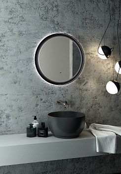 Зеркало в ванную Art&Max NAPOLI AM-Nap-600-DS-F 60х60 цвет черный матовый