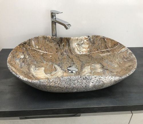 Раковина из сантехнического фаянса CeramaLux 503 70х40 накладная цвет многоцветный без отверстий под смеситель - фото 2