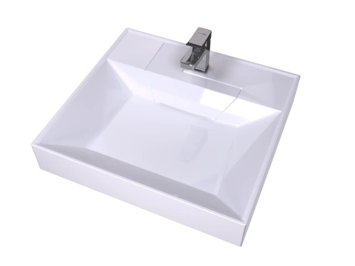 Раковина из литьевого мрамора Uperwood Top 291021039 60х55 над стиральной машиной цвет белый - фото 2