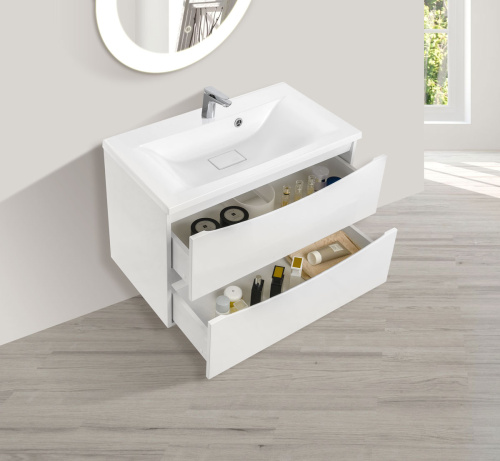 Тумба под раковину Vincea Mia VMC-2MA750GW 74х50х44 подвесная цвет белый - фото 3