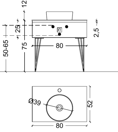Консоль под раковину Armadi Art Lucido 770-080-D 104х55х30 подвесная цвет коричневый - фото 2